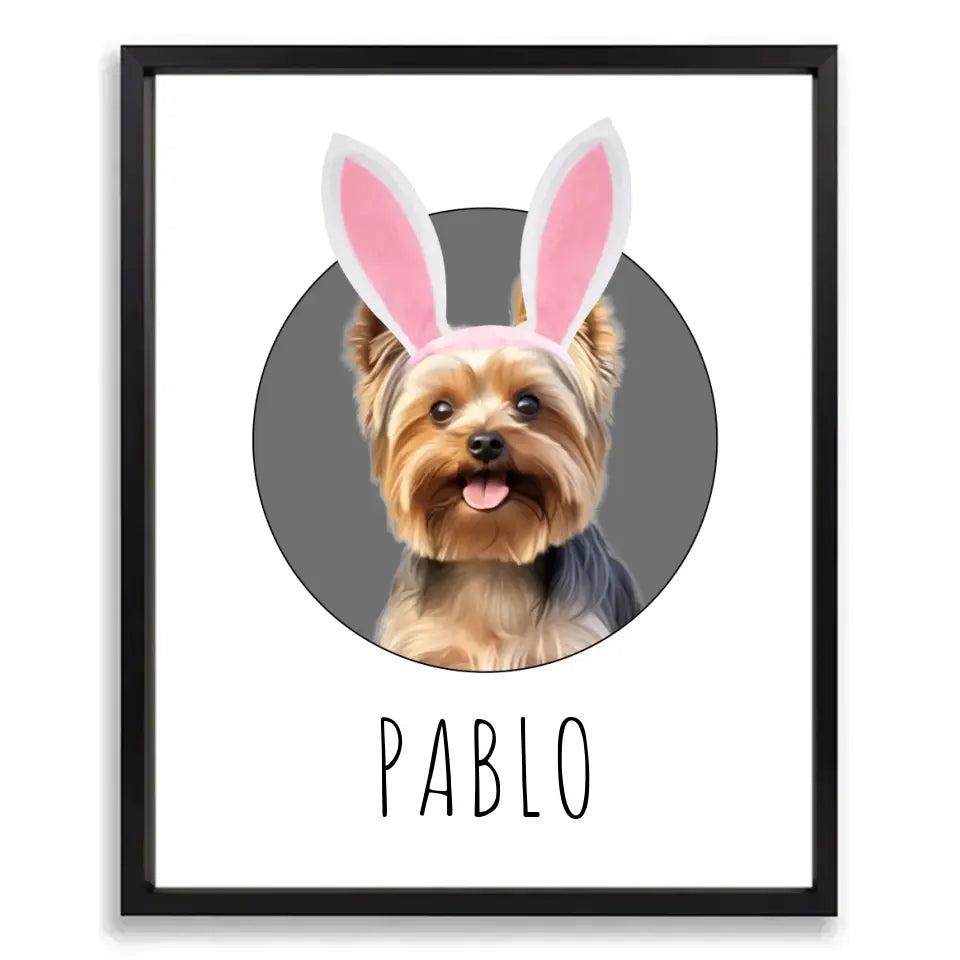 Happy Easter Custom Pet Poster with Frame - Shaggy Chic