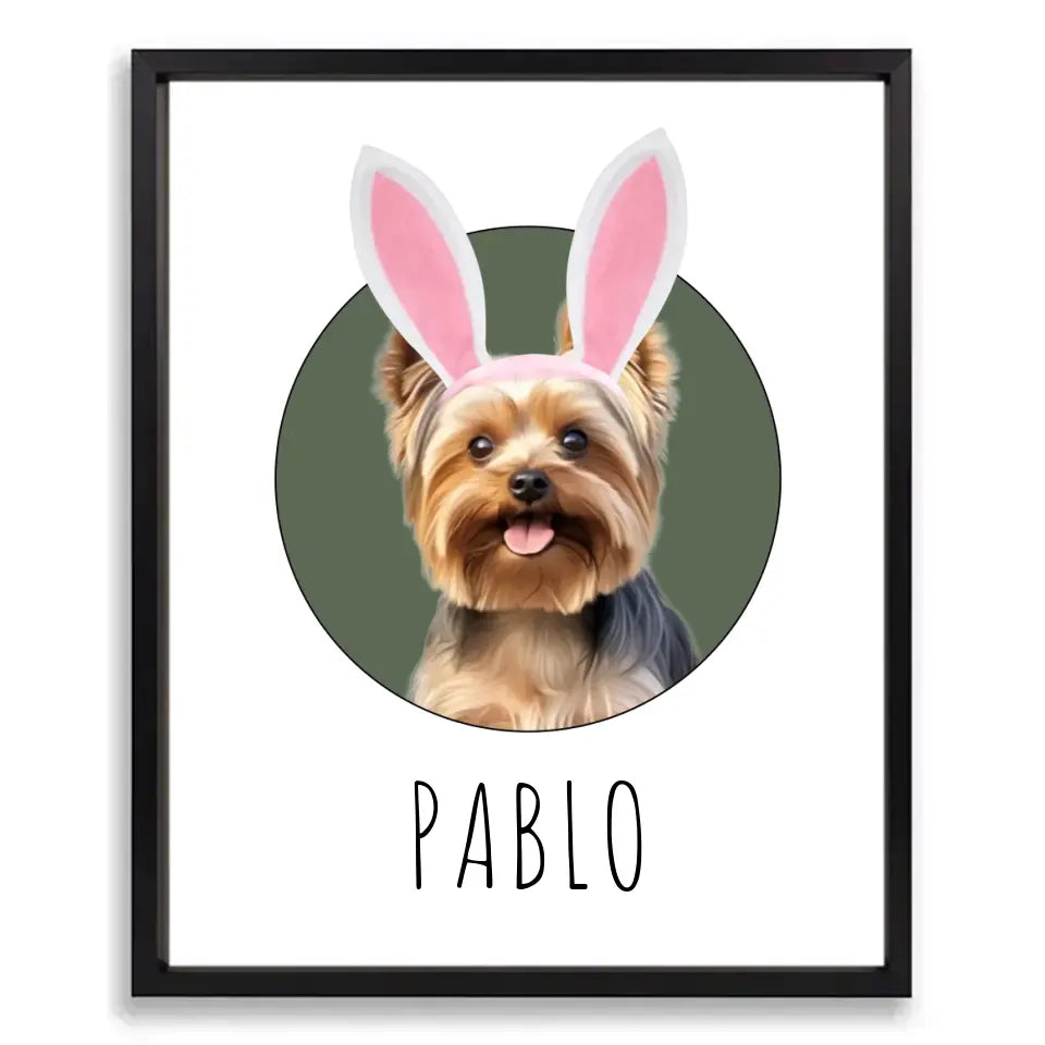 Happy Easter Custom Pet Poster with Frame - Shaggy Chic