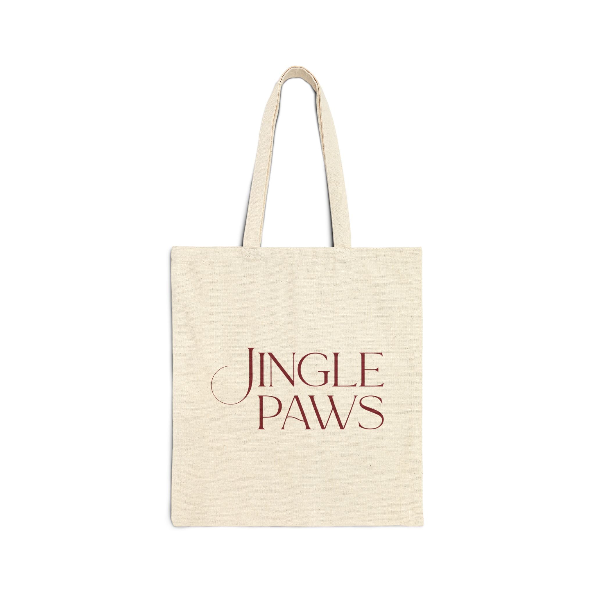 Jingle Paws Canvas Tote Bag — Holiday Pet Lover Gift - Shaggy Chic