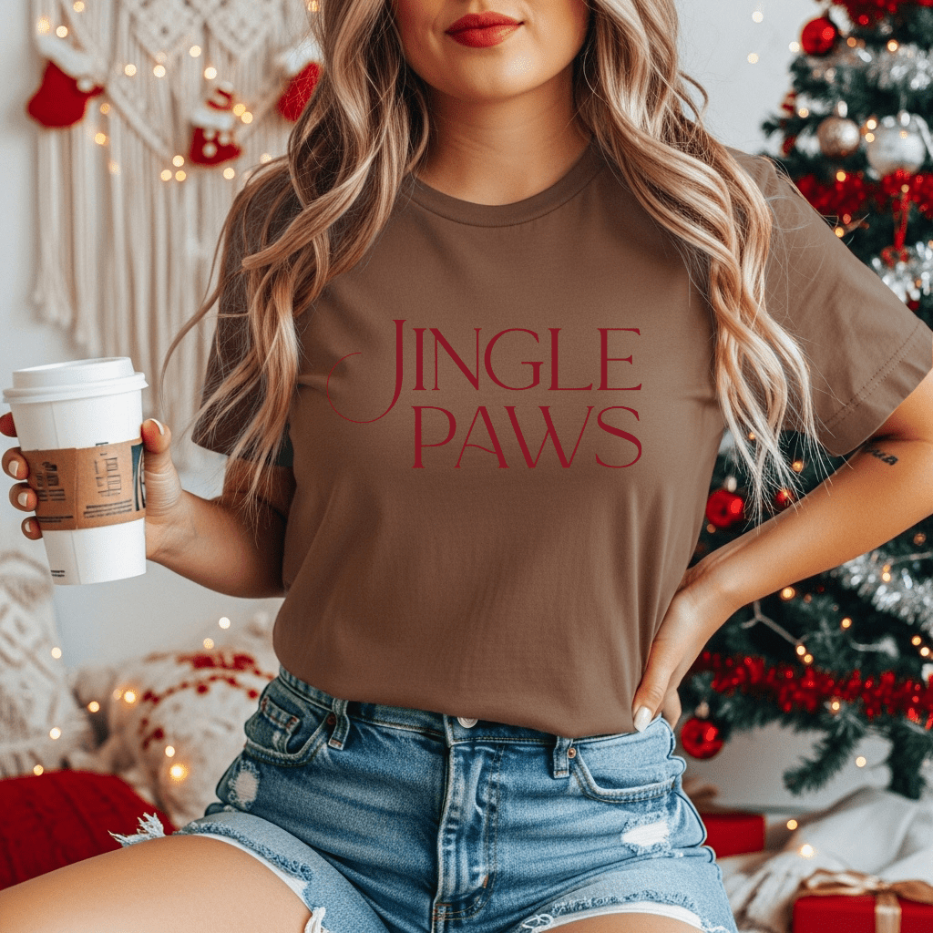 Jingle Paws Christmas Tee – Festive Holiday Pet Lover Shirt - Shaggy Chic