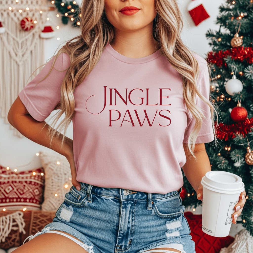 Jingle Paws Christmas Tee – Festive Holiday Pet Lover Shirt - Shaggy Chic