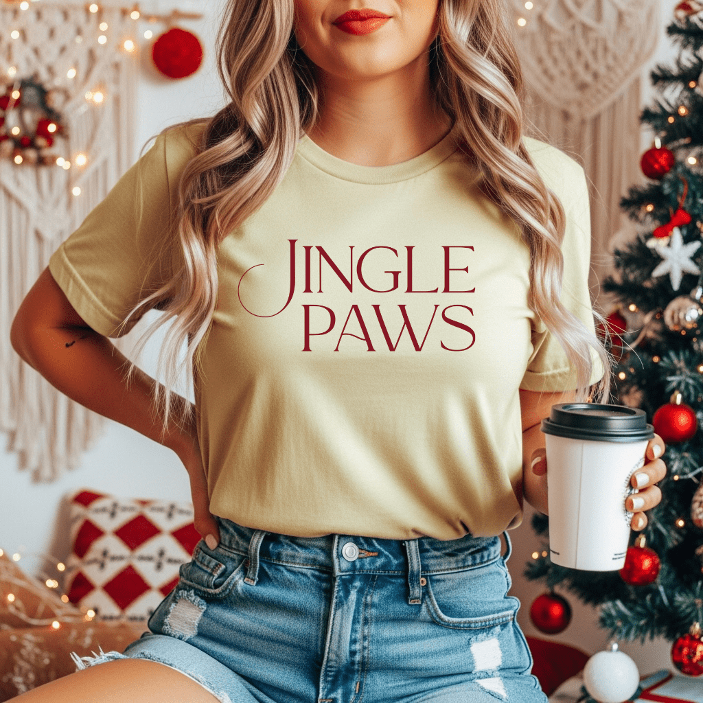 Jingle Paws Christmas Tee – Festive Holiday Pet Lover Shirt - Shaggy Chic