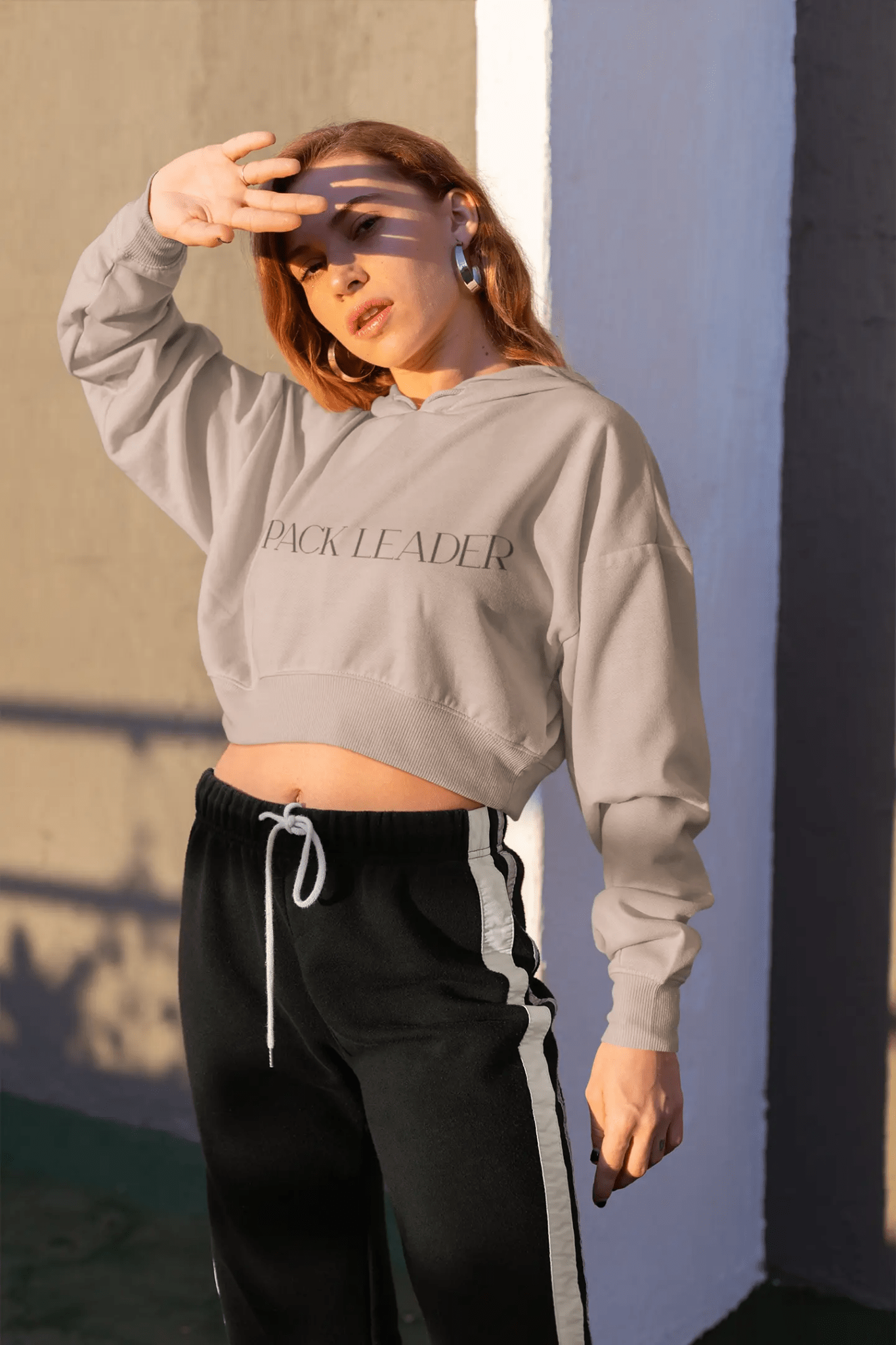 Pack Leader Women’s Cropped Hoodie - Stylish & Comfortable Sweatshirt for Empowered Women - Shaggy Chic