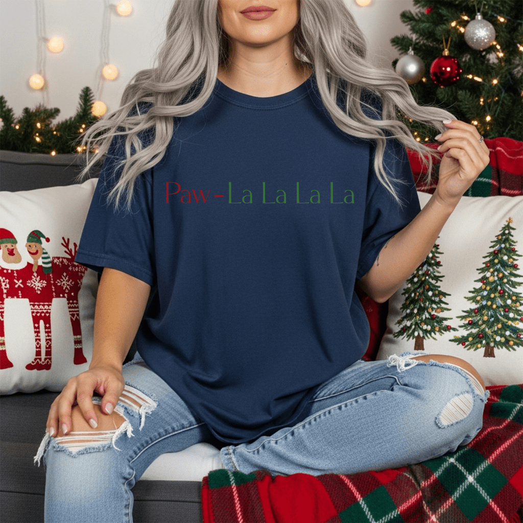 Paw - lalalala Tee – Cute Dog Christmas Song T-Shirt - Shaggy Chic