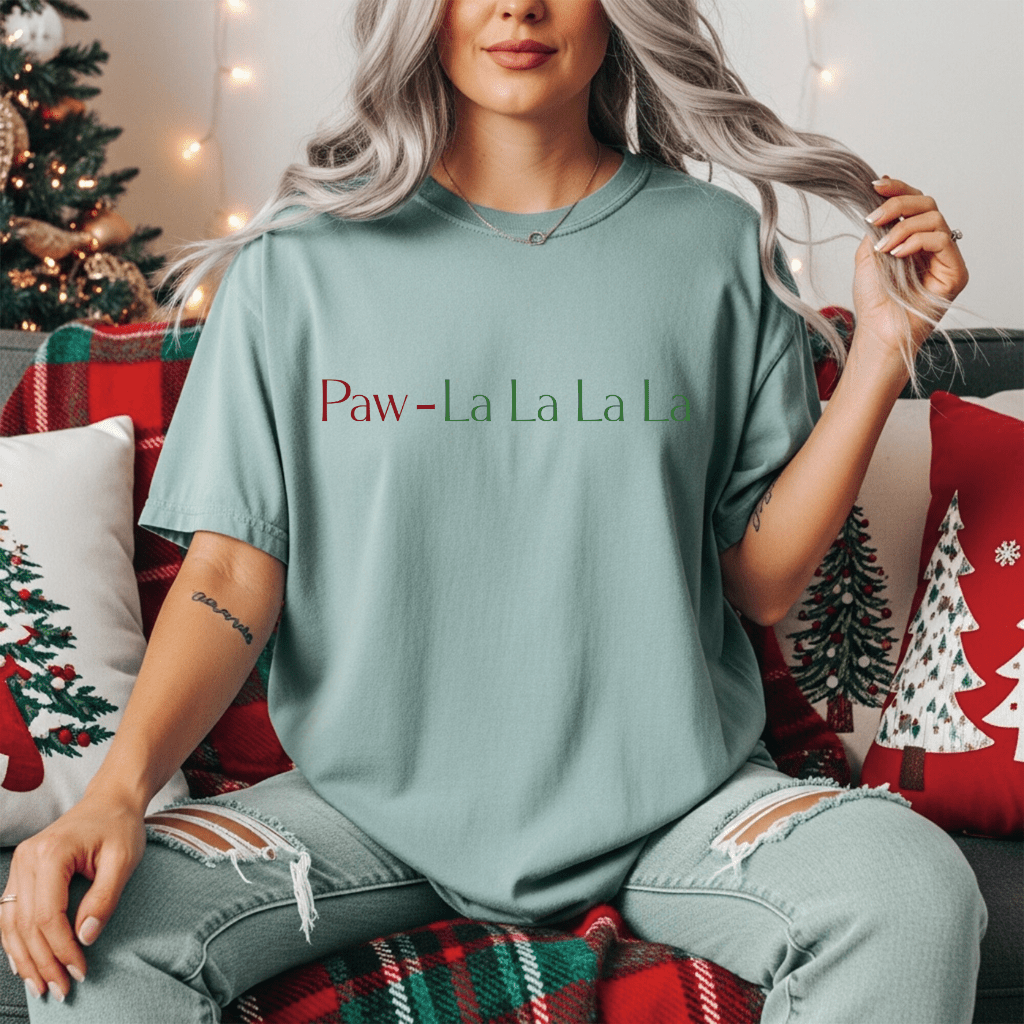 Paw - lalalala Tee – Cute Dog Christmas Song T-Shirt - Shaggy Chic