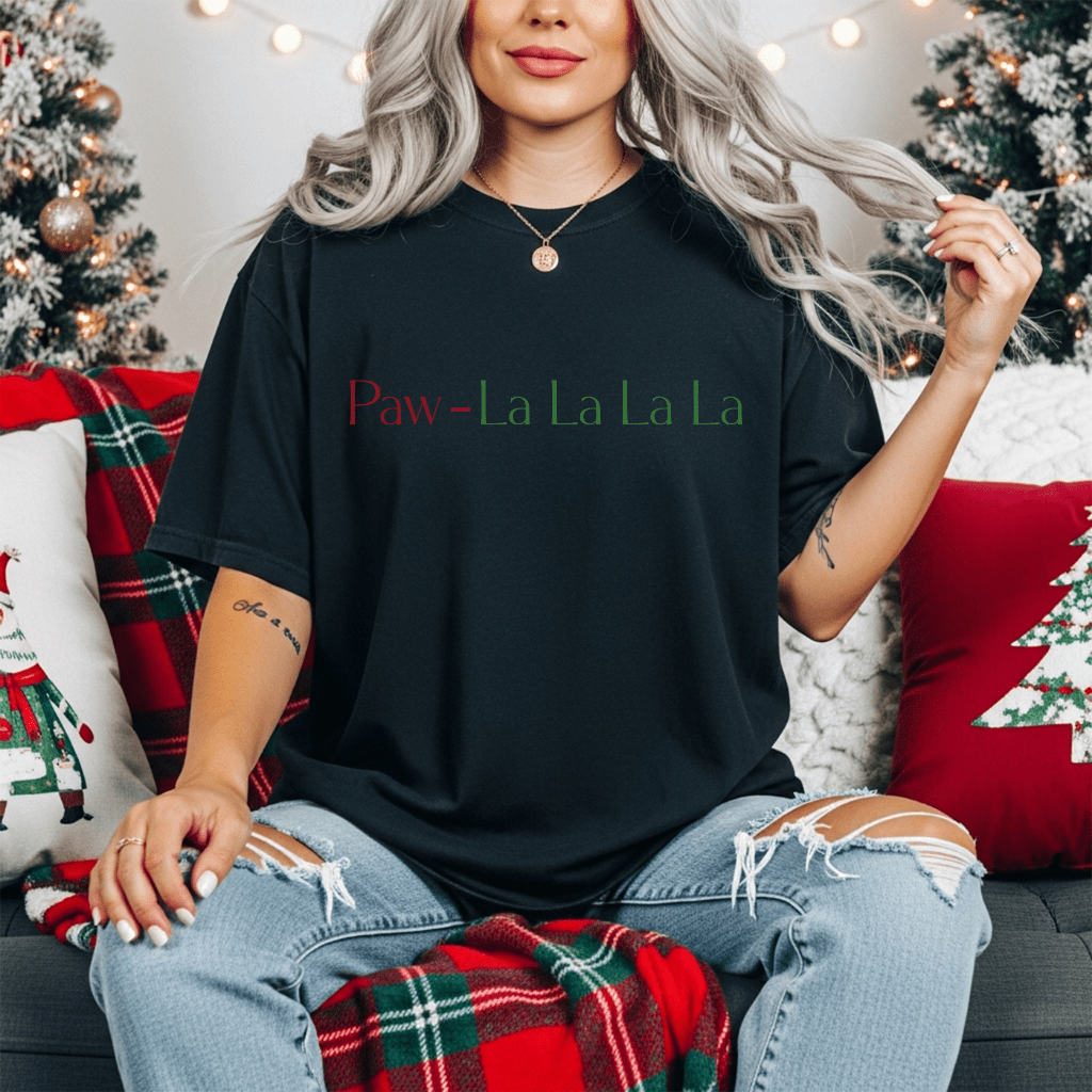 Paw - lalalala Tee – Cute Dog Christmas Song T-Shirt - Shaggy Chic