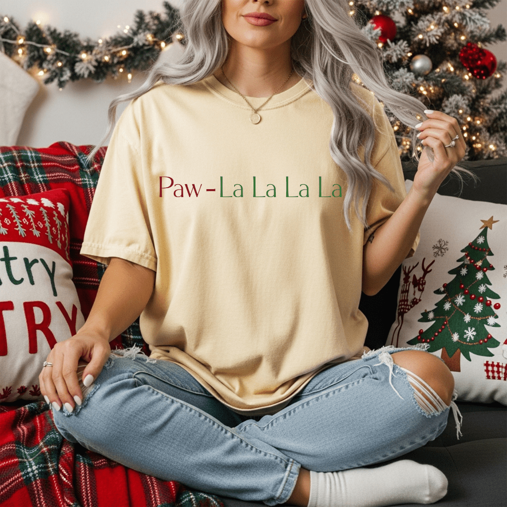 Paw - lalalala Tee – Cute Dog Christmas Song T-Shirt - Shaggy Chic