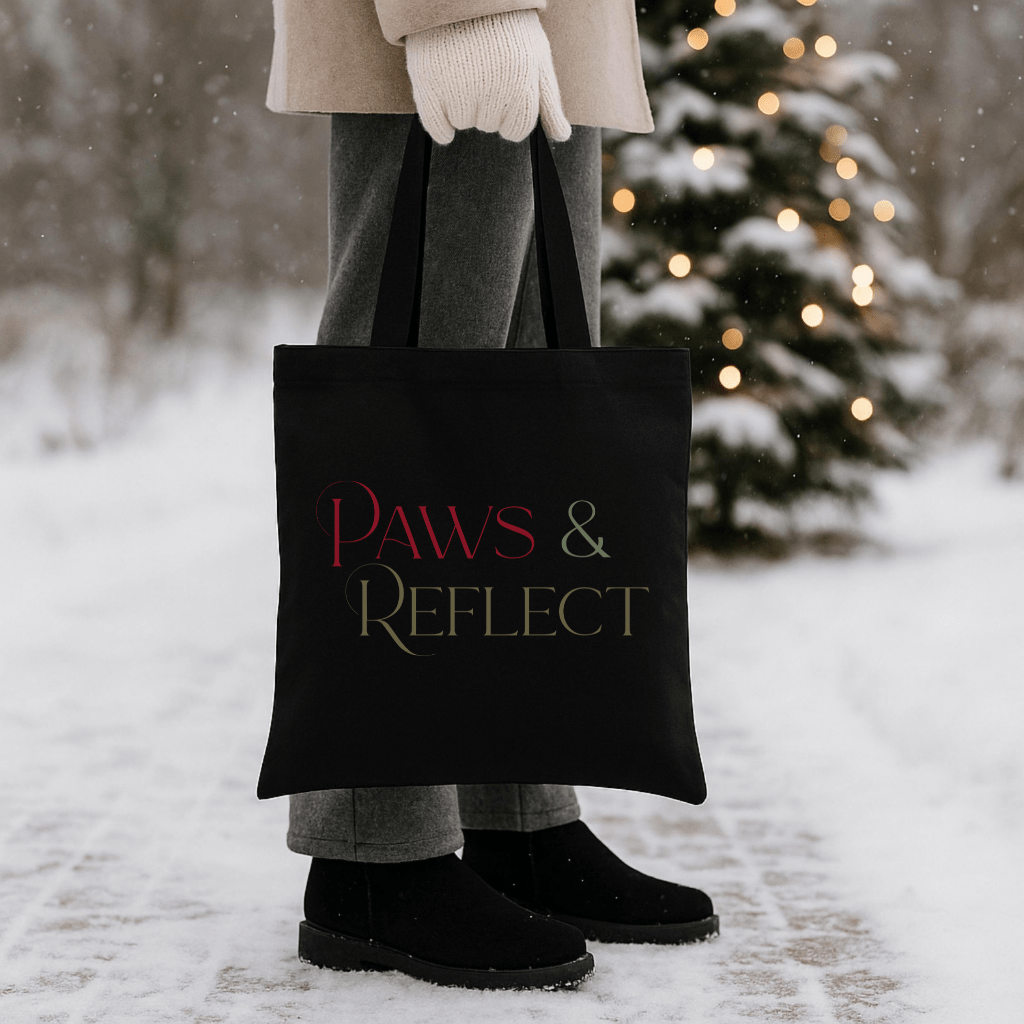 Paws & Reflect Canvas Tote — Minimalist Pet Lover Reusable Bag - Shaggy Chic