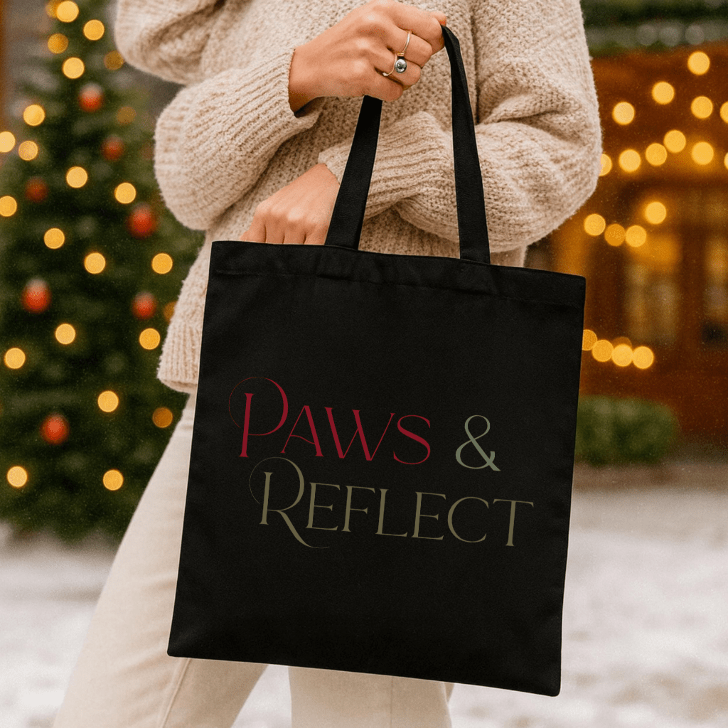 Paws & Reflect Canvas Tote — Minimalist Pet Lover Reusable Bag - Shaggy Chic
