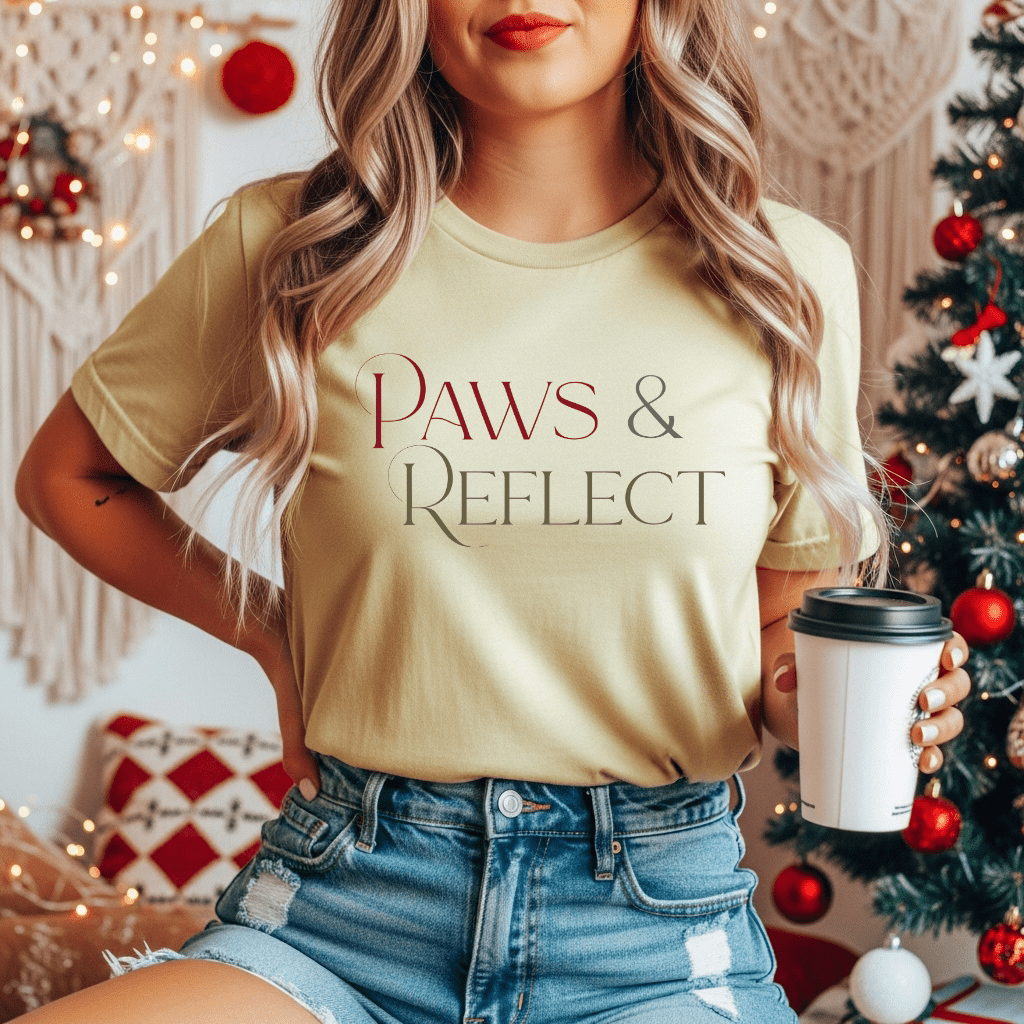 Paws & Reflect T‑Shirt — Minimal Pet Lover Tee - Shaggy Chic