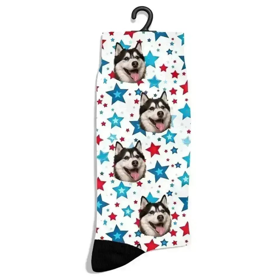 Personalized 4th July Pattern Pet Socks - Shaggy Chic