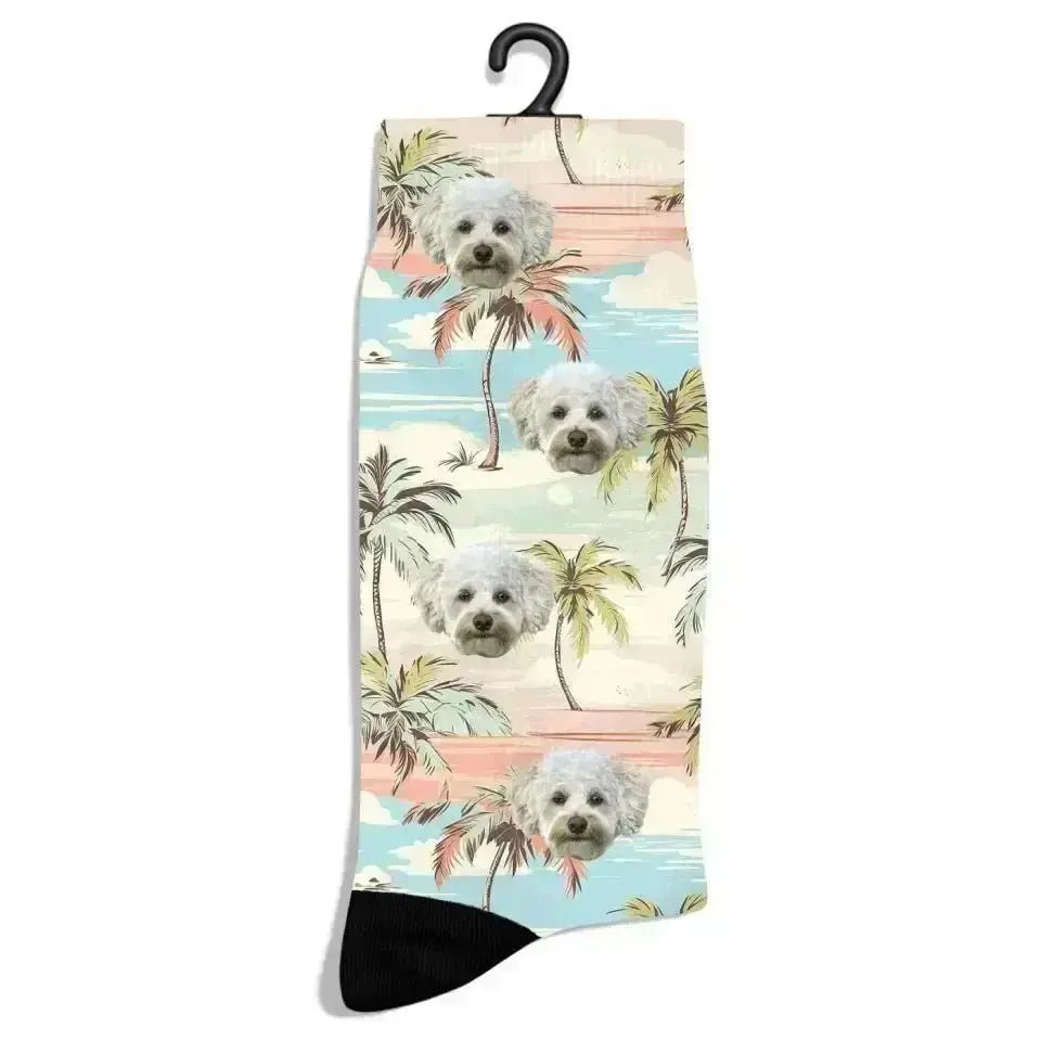 Personalized Beach Pattern Pet Socks - Shaggy Chic