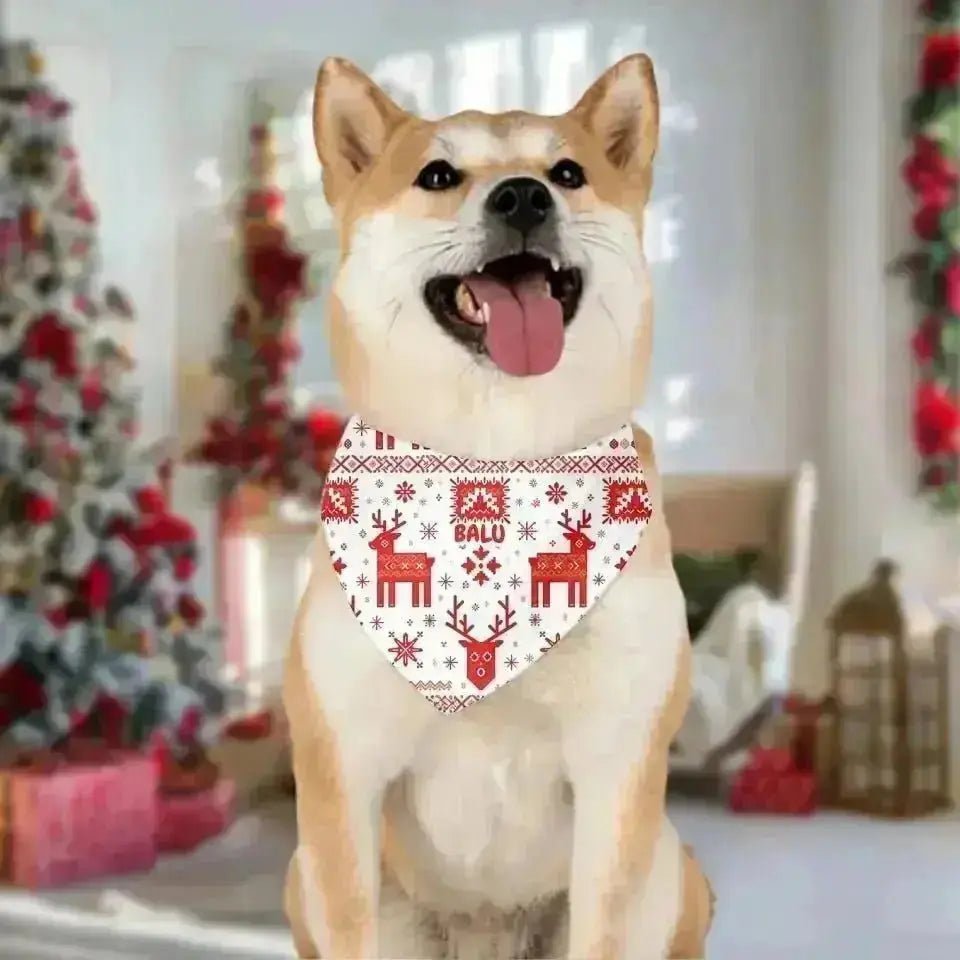 Personalized Christmas Bandana Collar - Shaggy Chic