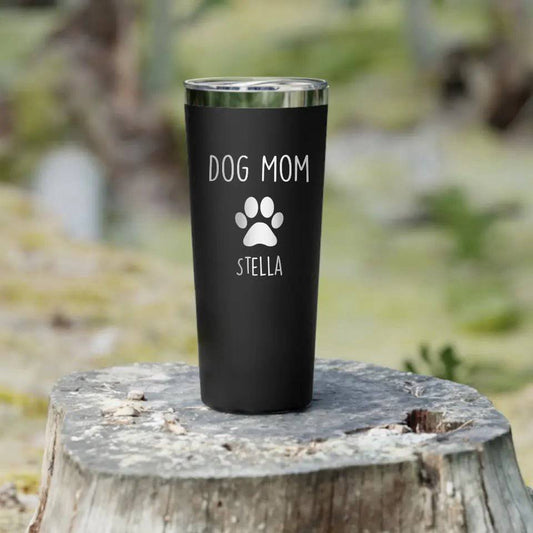 Personalized Dog Mom 22oz Tumbler - Gift for Pet Owner - Shaggy Chic