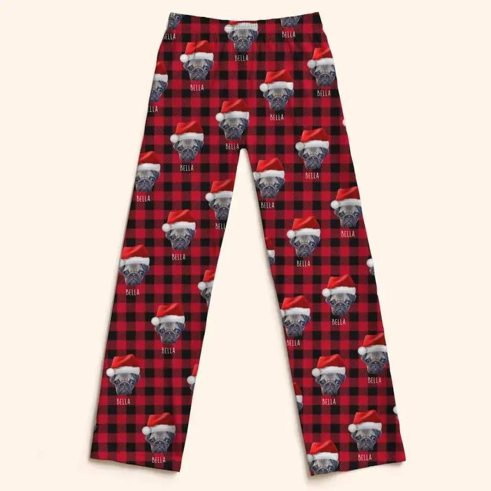 Personalized Dog Photo Kids Christmas Pajama Pants - Shaggy Chic