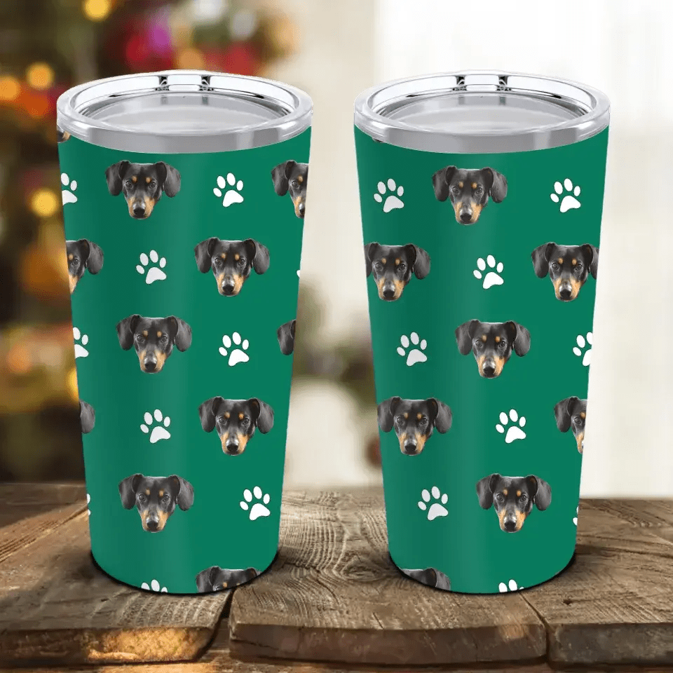 Personalized Dog Photo Tumbler 20oz - Shaggy Chic