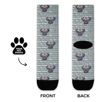 Personalized Father's Day Typography Pet Socks - Shaggy Chic