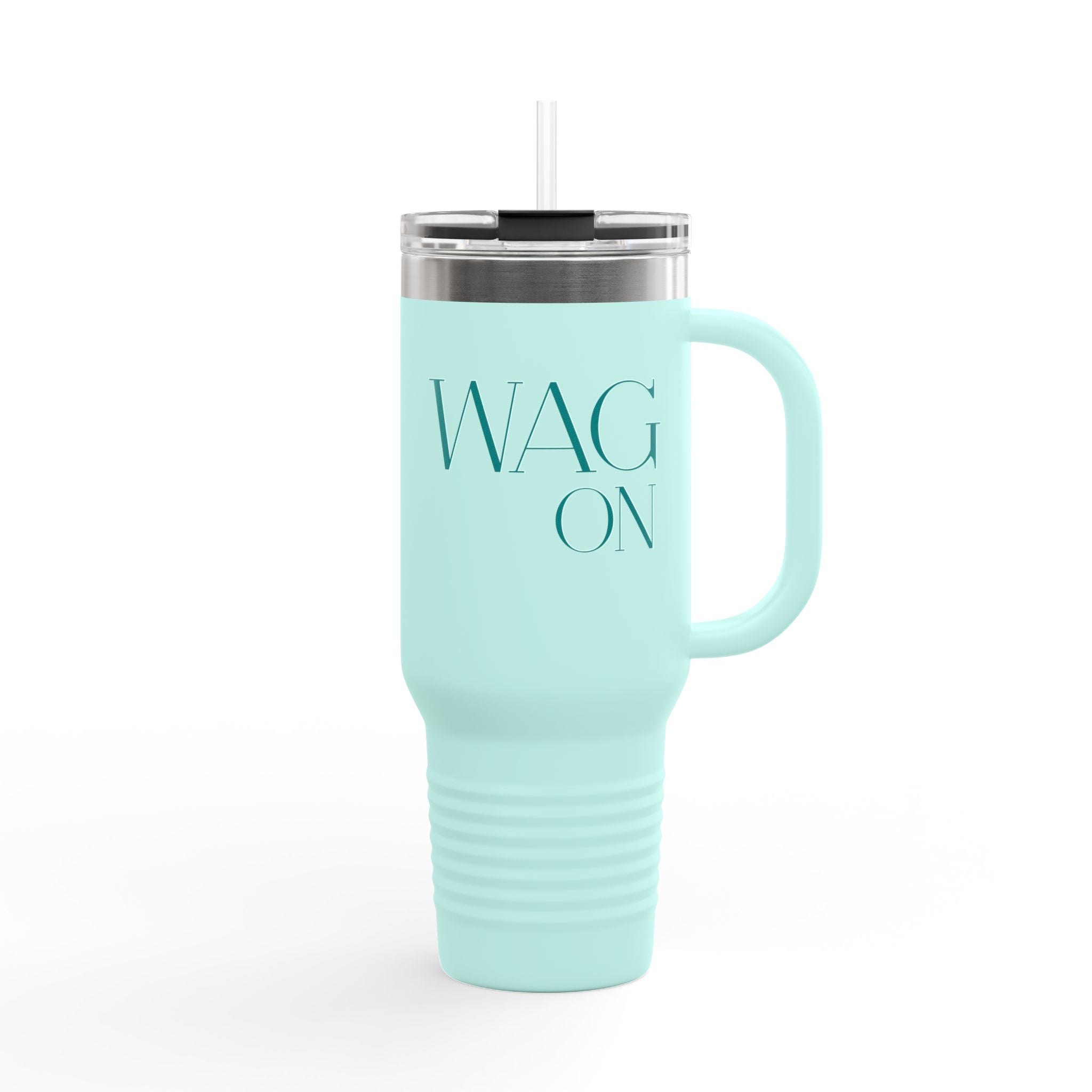 Personalized Insulated Travel Mug - 40oz "WAG ON" - Perfect for On - the - Go Coffee Lovers - Shaggy Chic
