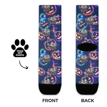 Personalized Neon Halloween Pet Socks - Shaggy Chic