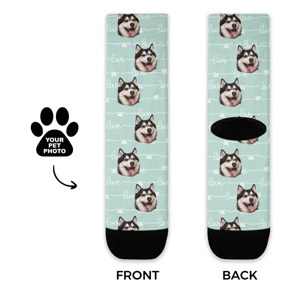 Custom Pastel Love Pattern Pet Socks - Best Selling Pet Supplies - Shaggy Chic