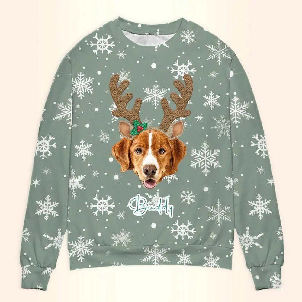 Personalized Pet Christmas Sweatshirt - Sage Custom Unisex Crewneck Shirt For Dog / Cat Lover! - Shaggy Chic