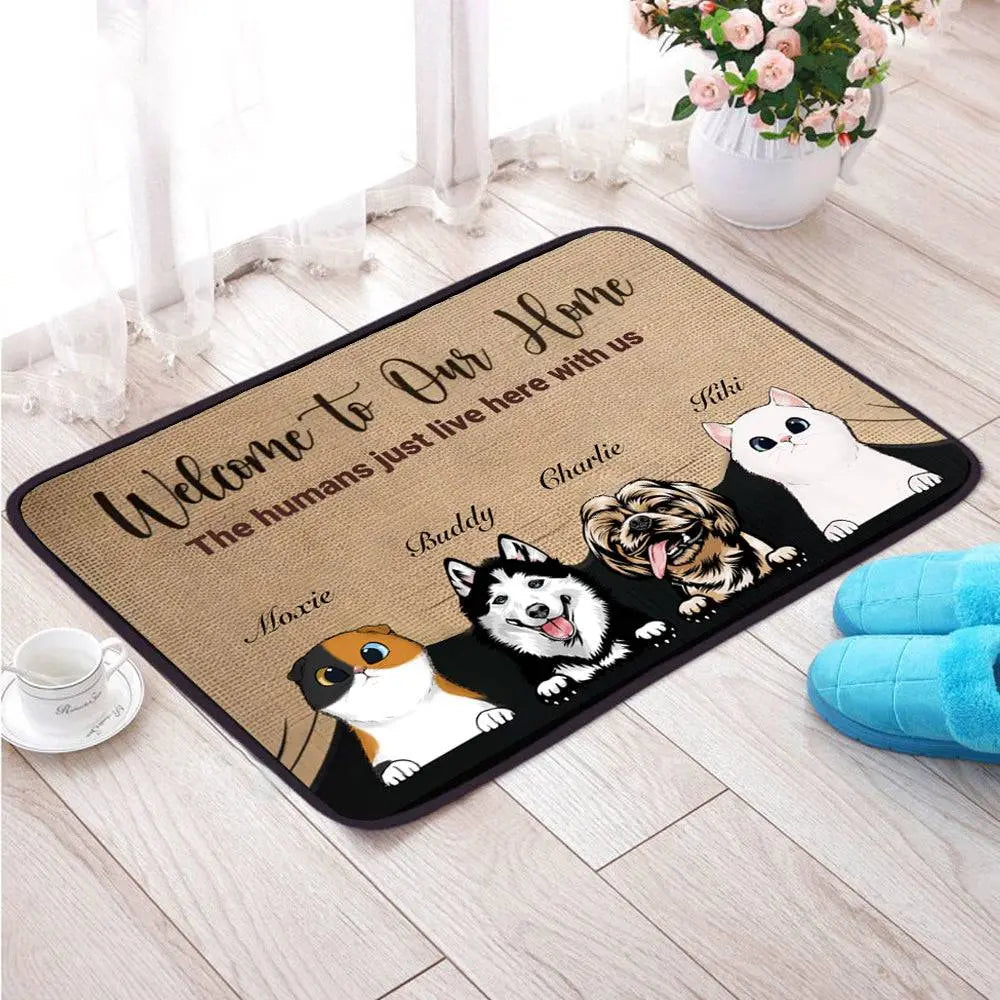 Personalized Pet Floor Welcome Mat - Shaggy Chic