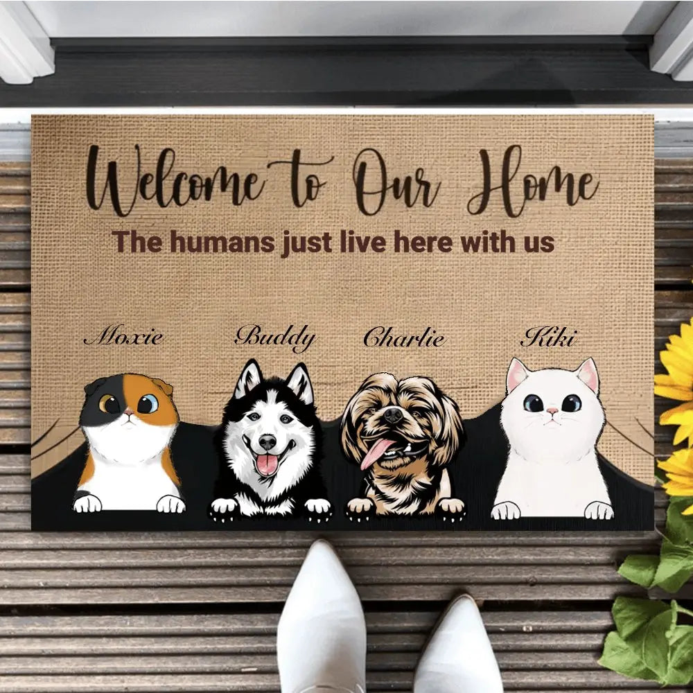 Personalized Pet Floor Welcome Mat - Shaggy Chic