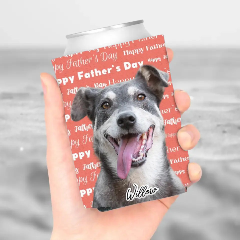 Personalized Pet Photo Can Cooler - Gift for Father's Day - Shaggy Chic