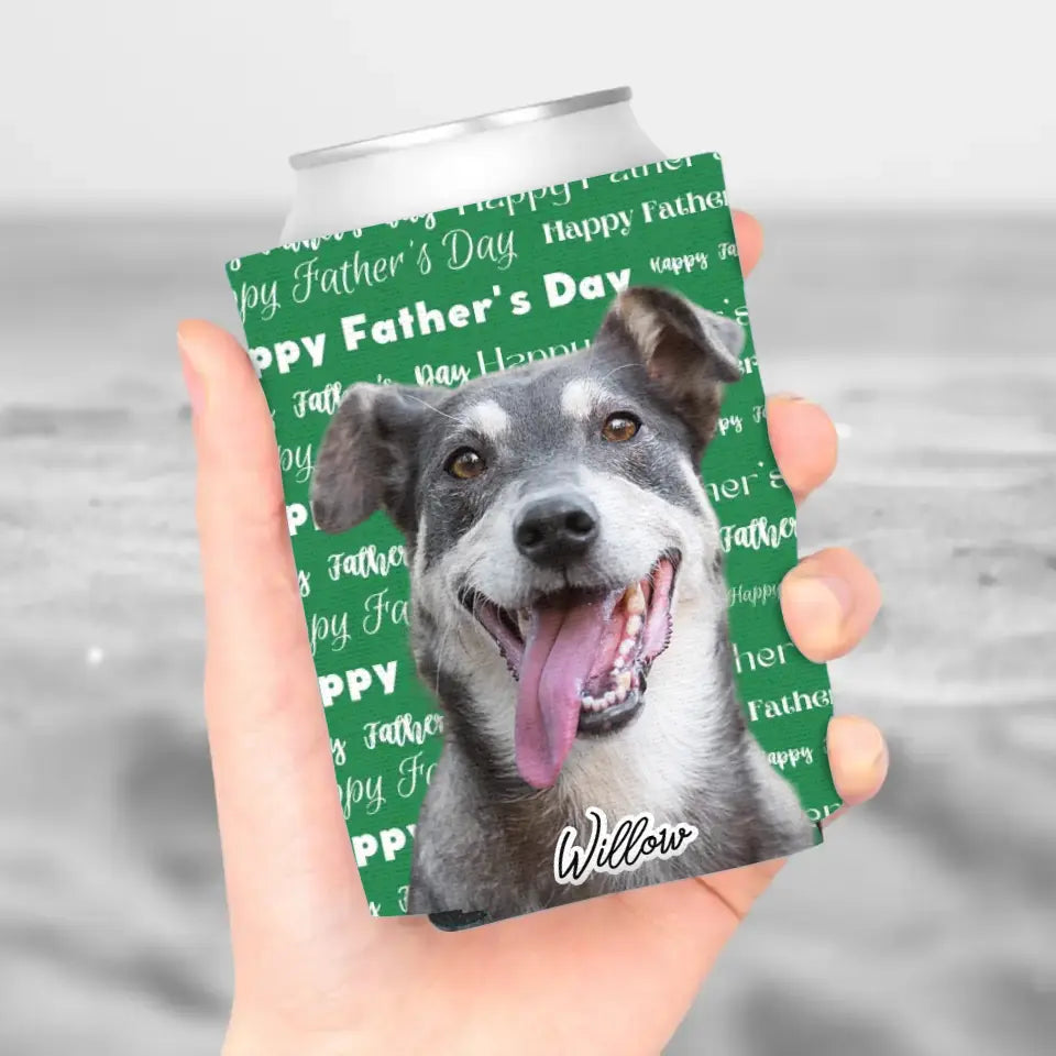 Personalized Pet Photo Can Cooler - Gift for Father's Day - Shaggy Chic