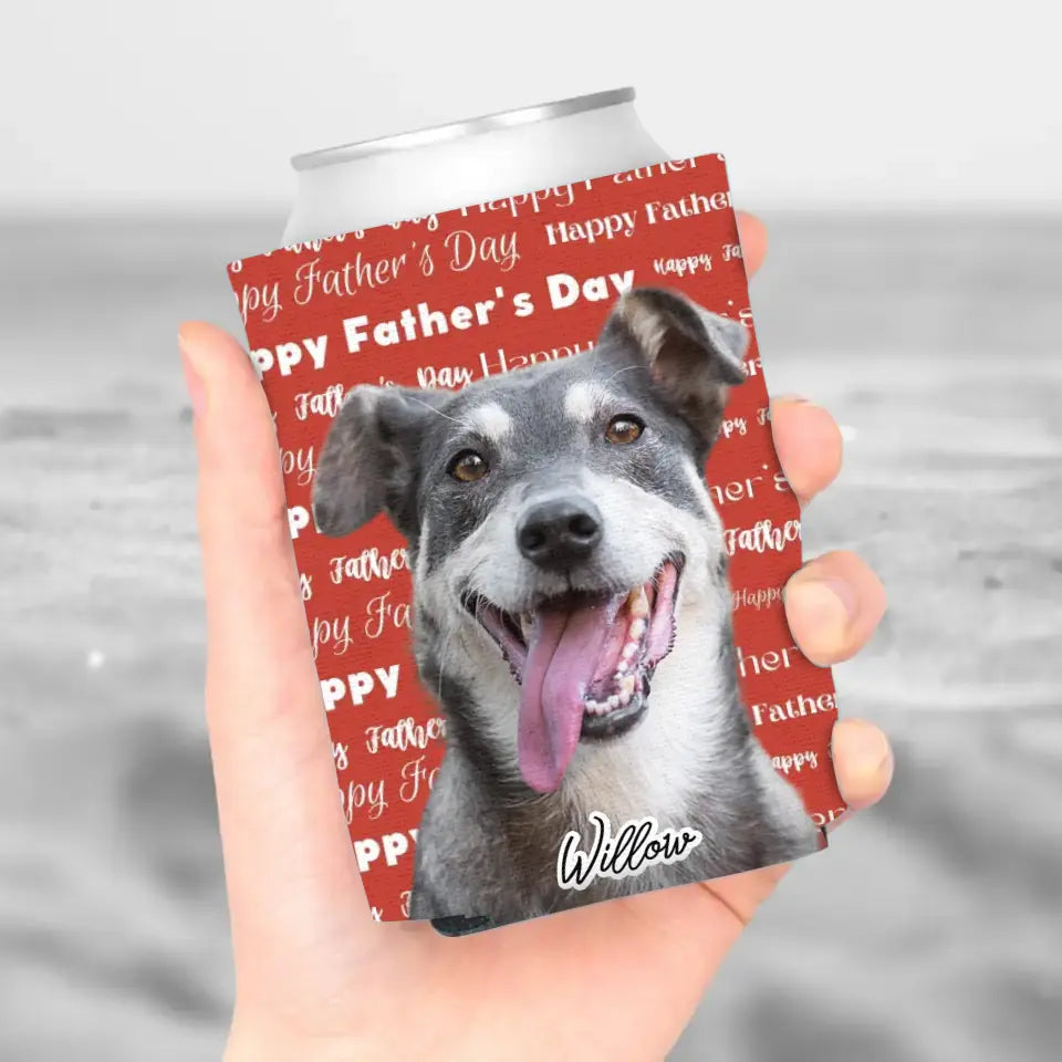 Personalized Pet Photo Can Cooler - Gift for Father's Day - Shaggy Chic