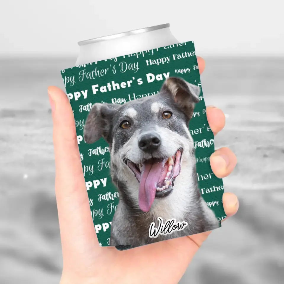Personalized Pet Photo Can Cooler - Gift for Father's Day - Shaggy Chic