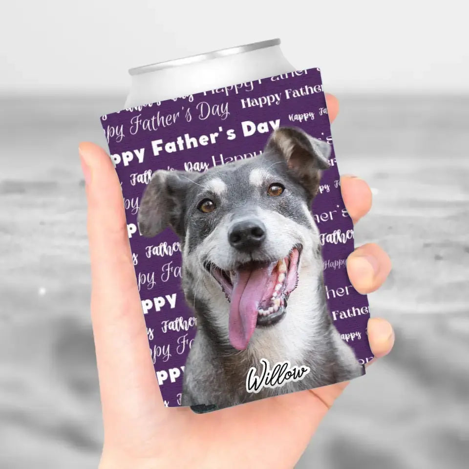 Personalized Pet Photo Can Cooler - Gift for Father's Day - Shaggy Chic
