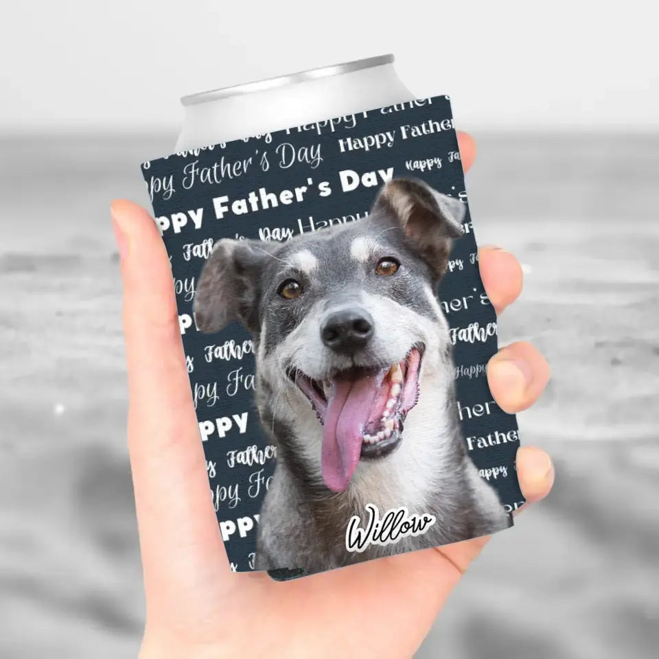 Personalized Pet Photo Can Cooler - Gift for Father's Day - Shaggy Chic
