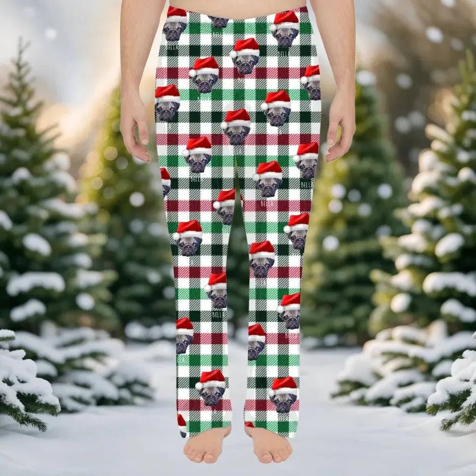 Personalized Pet Photo Men's Christmas Pajama Pants - Shaggy Chic