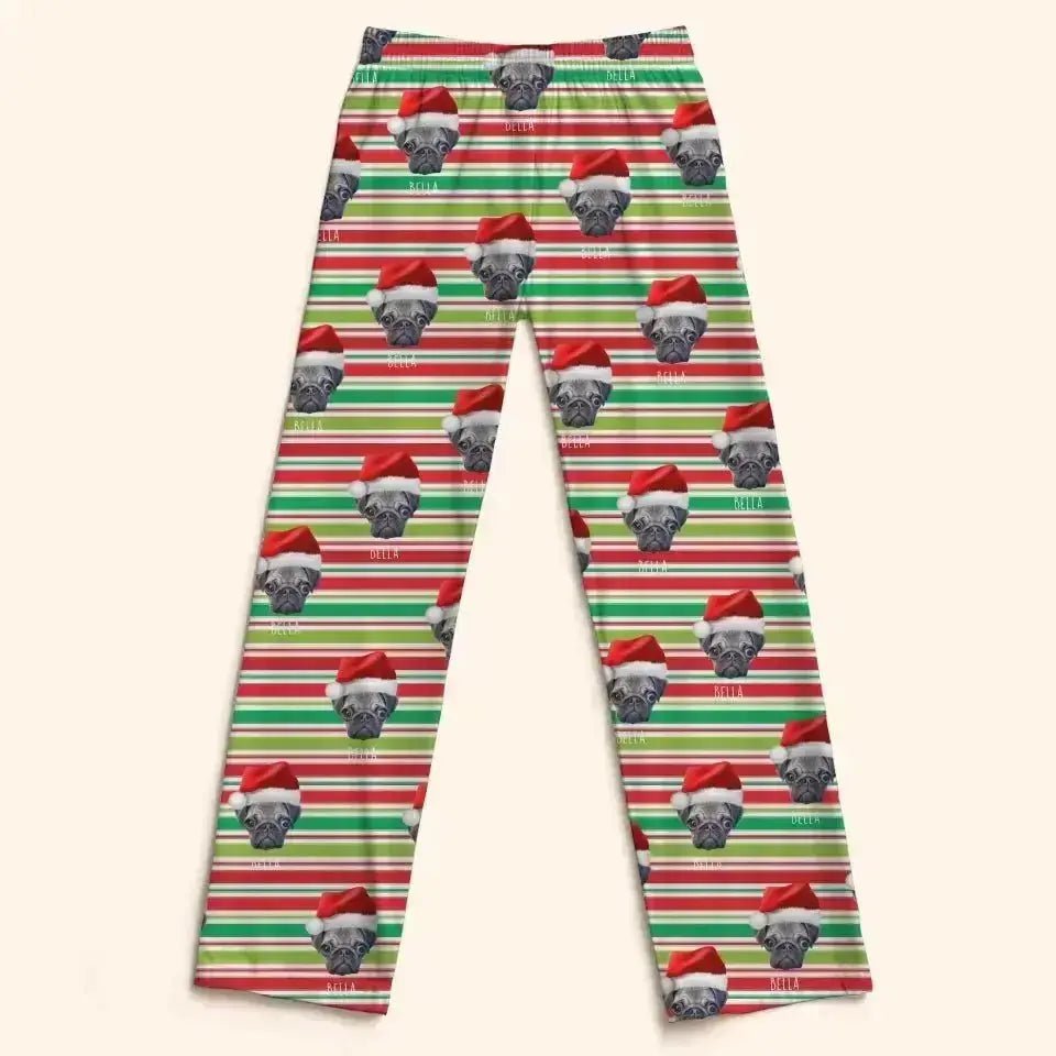 Personalized Pet Photo Women's Christmas Pajama Pants - Shaggy Chic