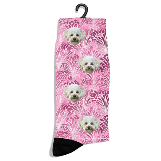 Personalized Pink Luxury Pattern Pet Socks at Best Price in USA - Shaggy Chic