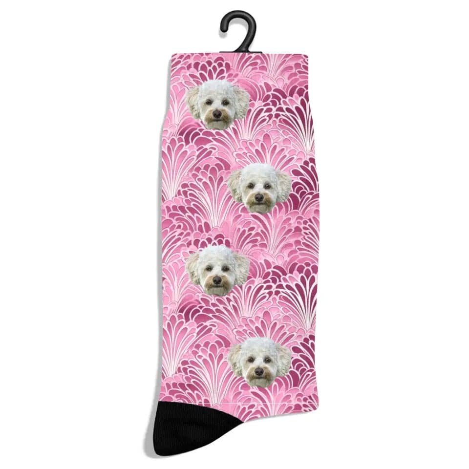 Personalized Pink Luxury Pattern Pet Socks - Shaggy Chic