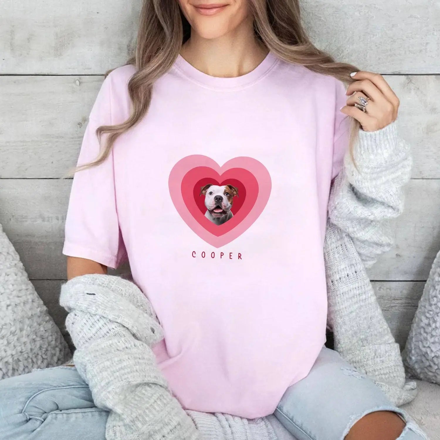 Valentine's Custom Pet Photo T-Shirt - Personalized Love & Style.