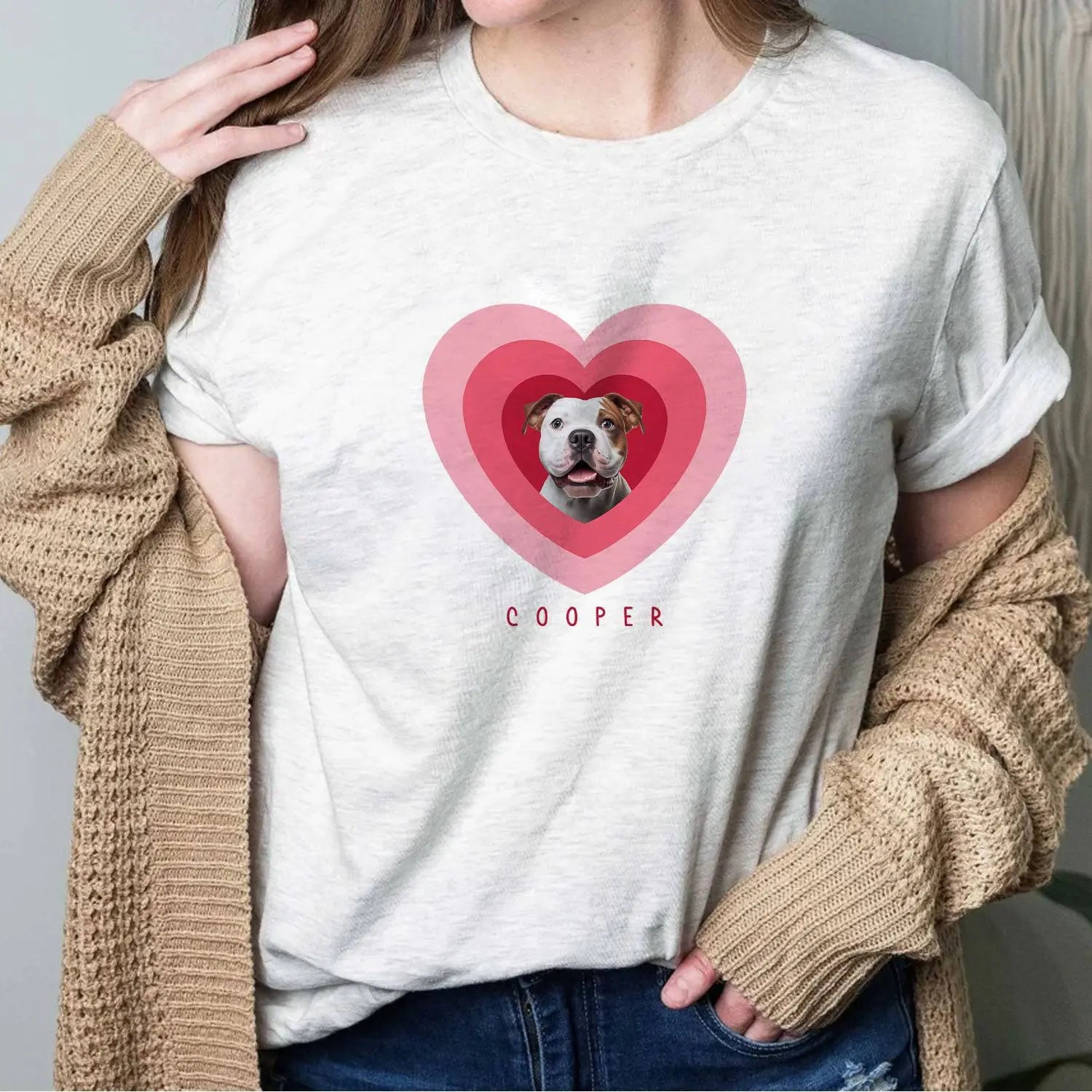 Valentine's Custom Pet Photo T-Shirt - Personalized Love & Style.