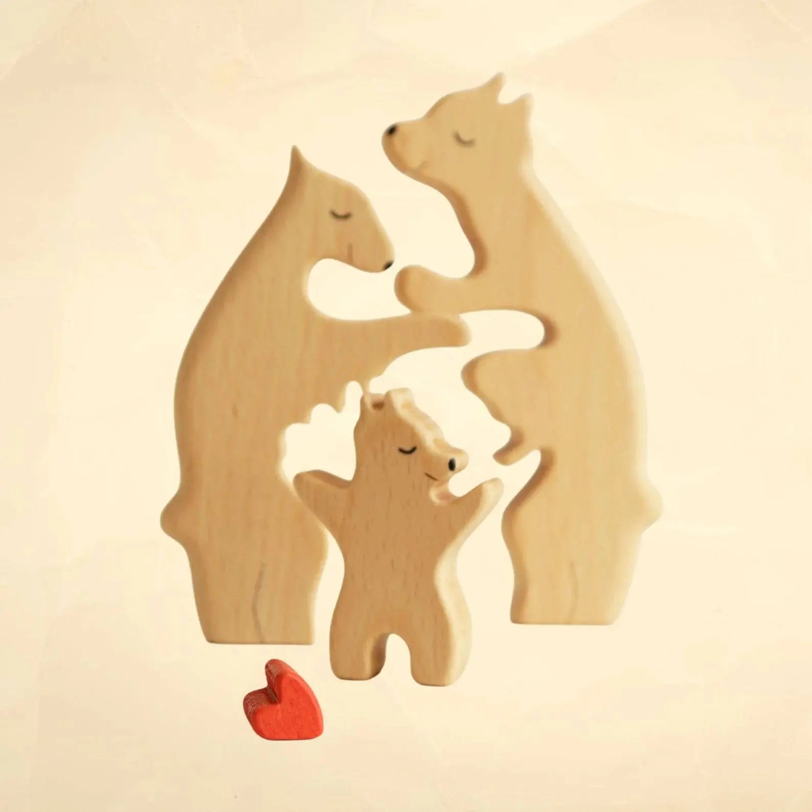 Personalized Wooden Bear Puzzle Gift For Home Decoration - Bear Family Up to 7 Members.