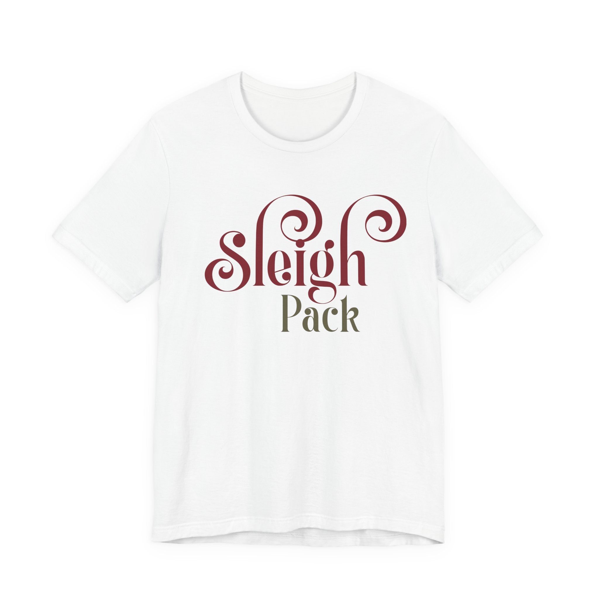 Sleigh Pack T‑Shirt — Retro Script Holiday Tee - Shaggy Chic