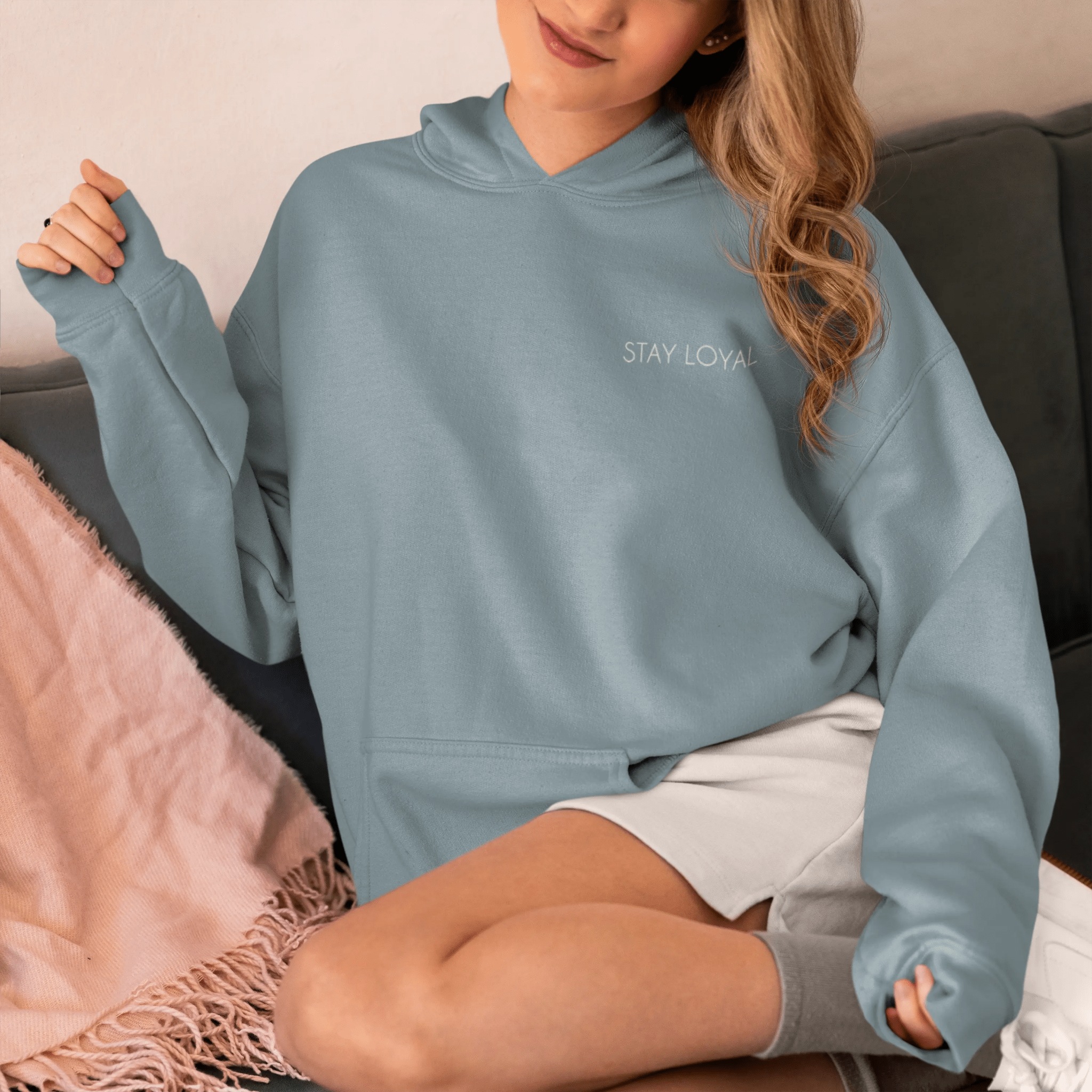 Stay Loyal Unisex Pigment - Dyed Hoodie - Comfortable & Stylish Sweatshirt for Everyday Wear - Shaggy Chic