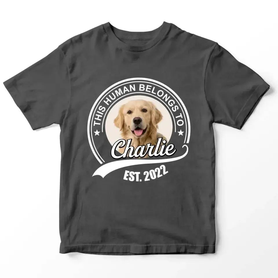 This Human Belongs to - Personalised Pet T-Shirt - Shaggy Chic