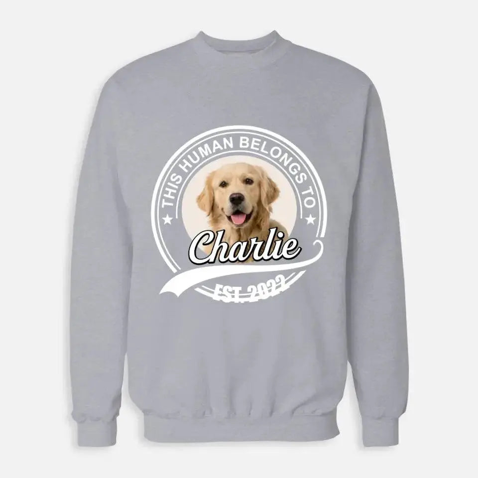 This Human Belongs to - Personalized Pet Sweatshirt - Shaggy Chic