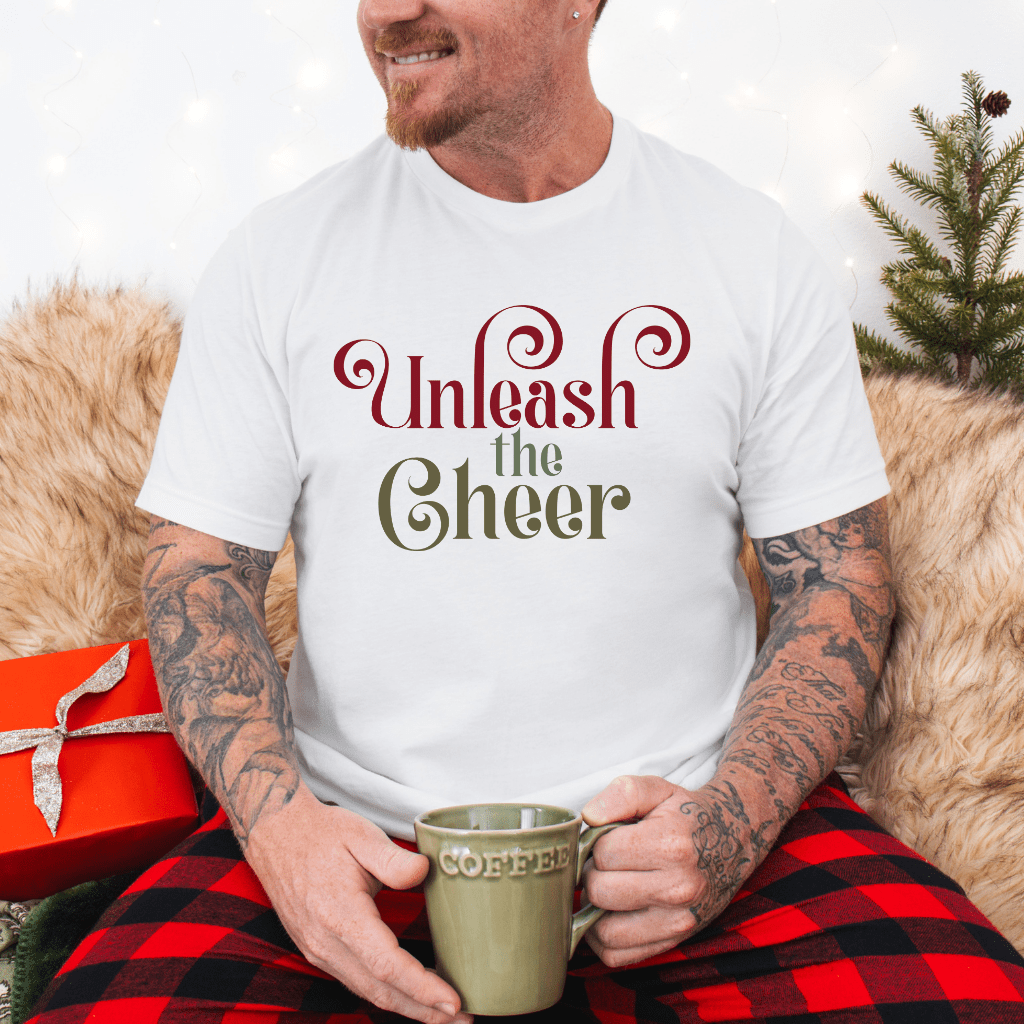 Unleash the Cheer T‑Shirt — Festive Holiday Graphic Tee - Shaggy Chic