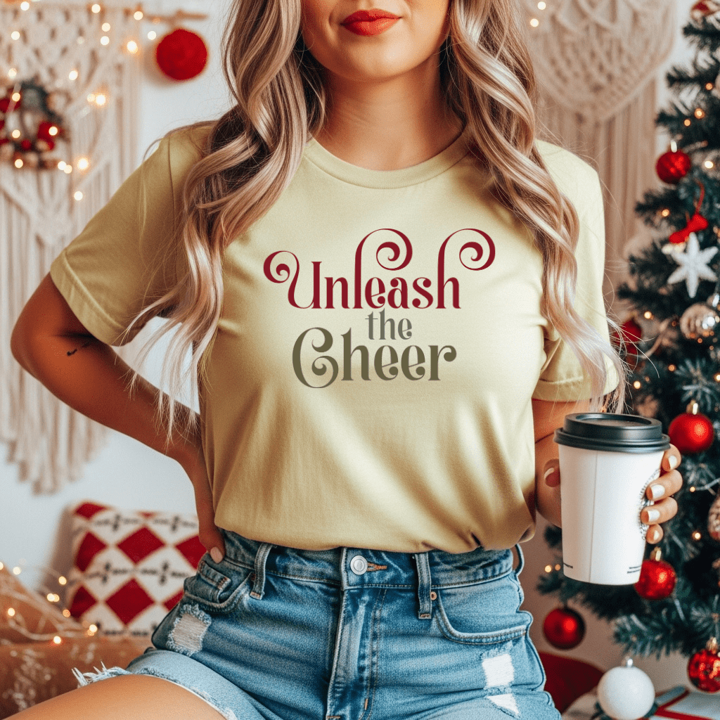 Unleash the Cheer T‑Shirt — Festive Holiday Graphic Tee - Shaggy Chic