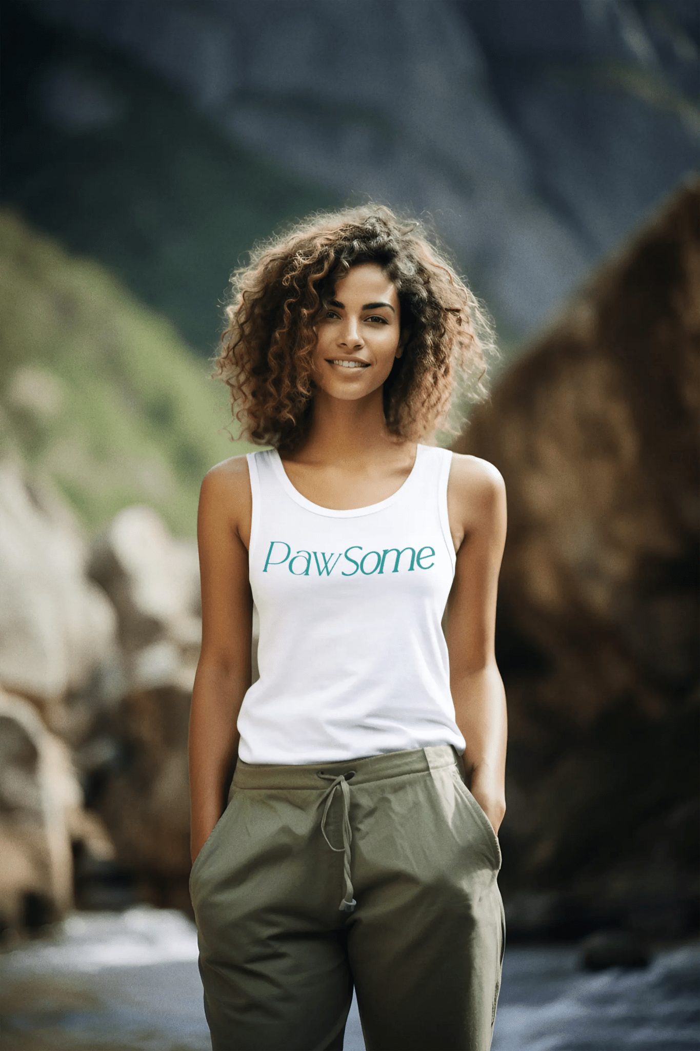 Women's Micro Rib Racer Tank Top - Shaggy Chic