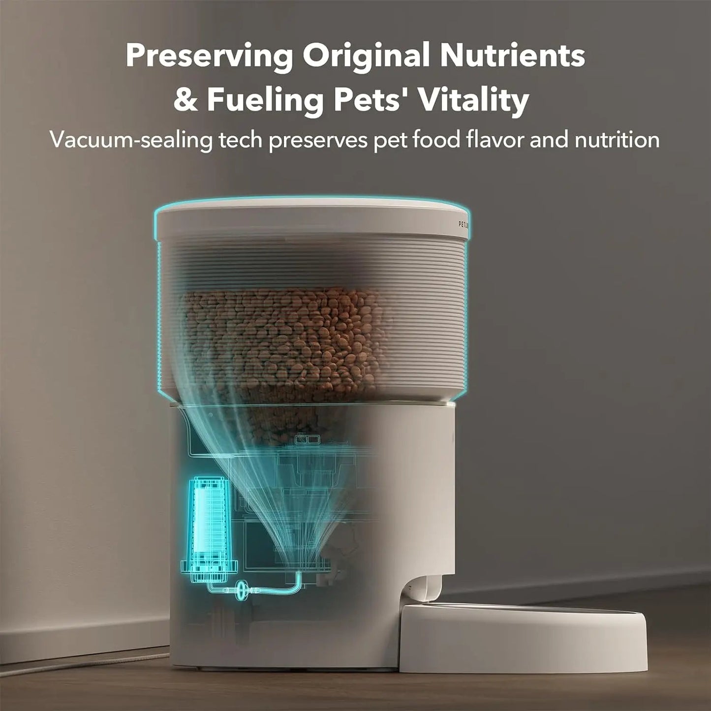Advanced Vacuum-Sealed Automatic Pet Feeder with Wi-Fi - Spacious 8L/34Cup Capacity for Cats & Dogs - Shaggy Chic