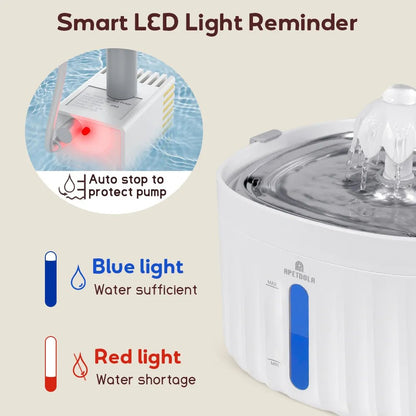 LED Illuminated Automatic Pet Water Fountain - Hydration & Health for Cats and Dogs - Shaggy Chic