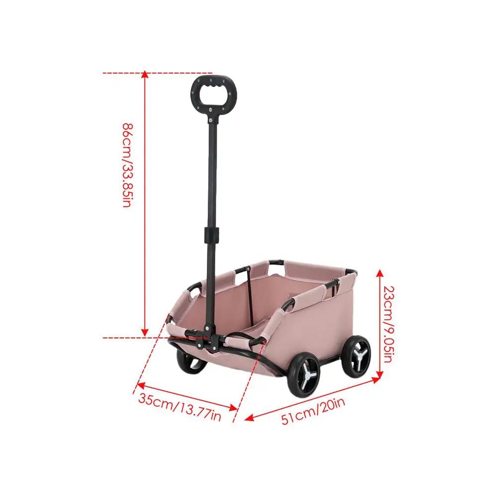 Lightweight Universal Pet Stroller - 4-Wheel Folding Dog & Cat Carrier for Travel and Outdoor Adventures - Shaggy Chic